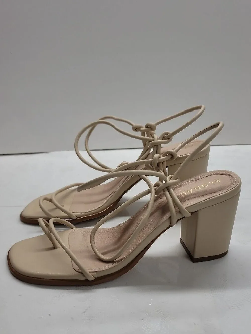 Alohas Grace Wrap Up Black Heel Sandals Size 40